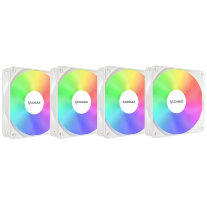 Ventilator 4x 120mm kit Raidmax White Infinity ARGB, NVX120FWDC4  - 1
