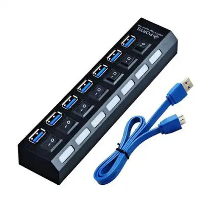 USB Hub 7 port Kettz KT-HUSB-74 3-0 Tip A Crni  - 1