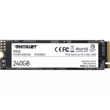 SSD M-2 NVMe 240GB Patriot P310 1700MBs/1000MBs P310P240GM28  - 1