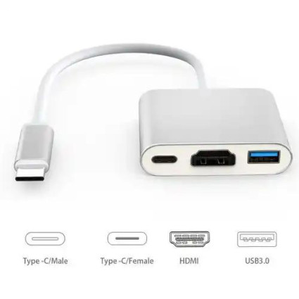 Adapter konverter Tip C - HDMI/USB 3-0/TIP C Kettz TCH-300  - 1