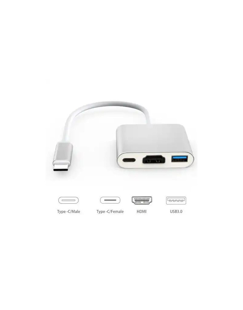 Adapter konverter Tip C - HDMI/USB 3-0/TIP C Kettz TCH-300  - 1