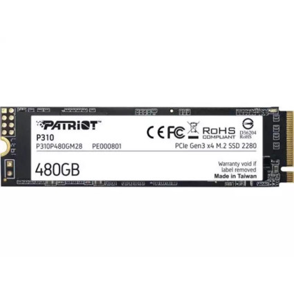 SSD M-2 NVMe 480GB Patriot P310 1700MBs/1500MBs P310P480GM28  - 1