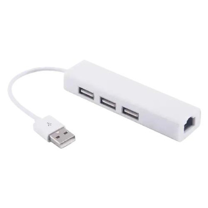 Adapter konverter USB 2-0- RJ45/3xUSB 2-0 Linkom  - 1