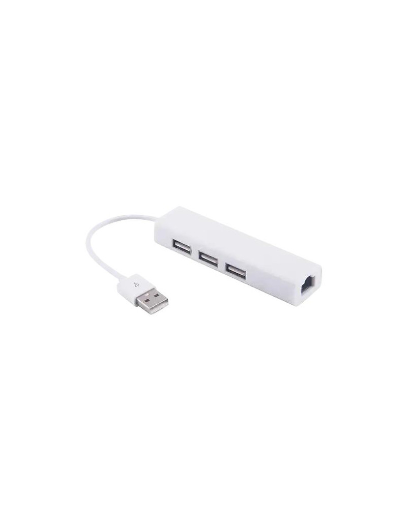 Adapter konverter USB 2-0- RJ45/3xUSB 2-0 Linkom  - 1