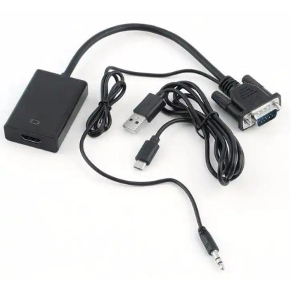 Adapter konverter VGA na HDMI + AUX 3-5mm Kettz  - 1