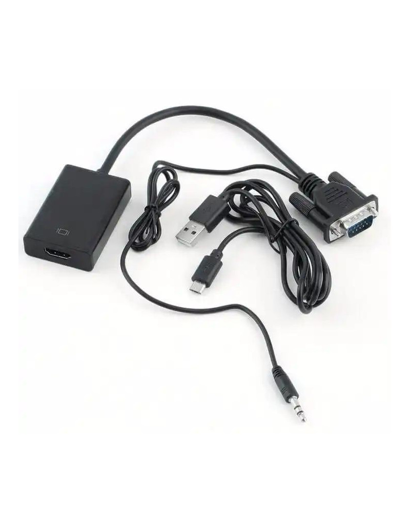 Adapter konverter VGA na HDMI + AUX 3-5mm Kettz  - 1