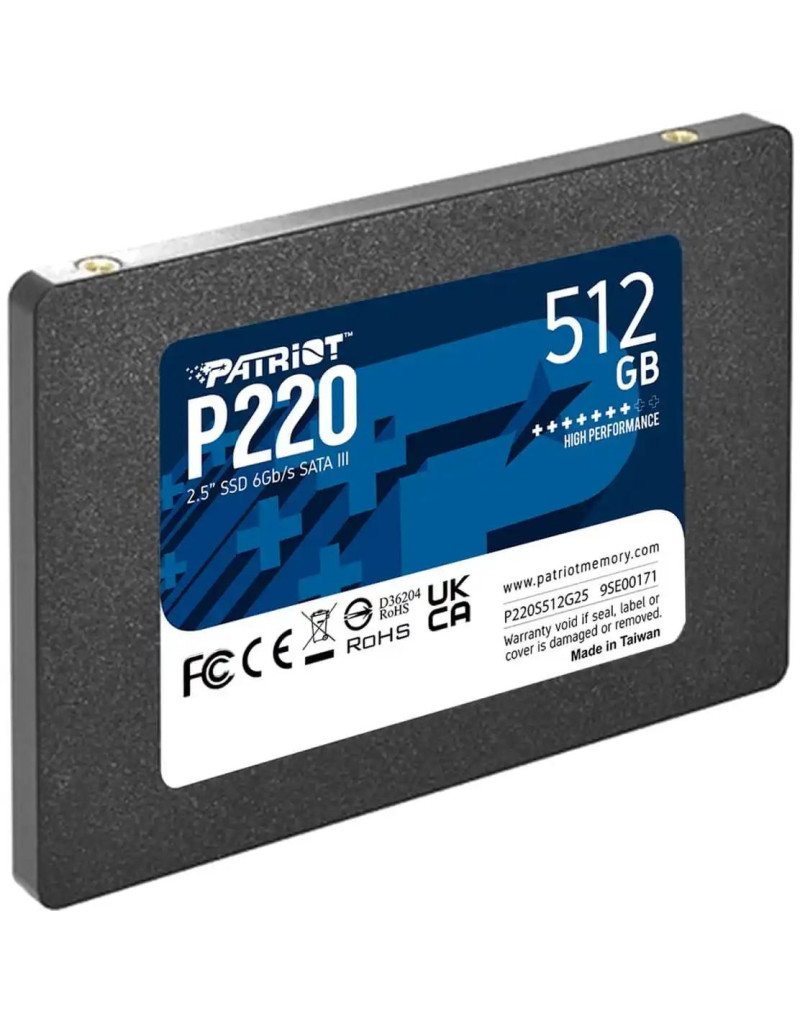 SSD 2-5 SATA3 512GB Patriot P220 550MBs/500MBs P220S512G25  - 1