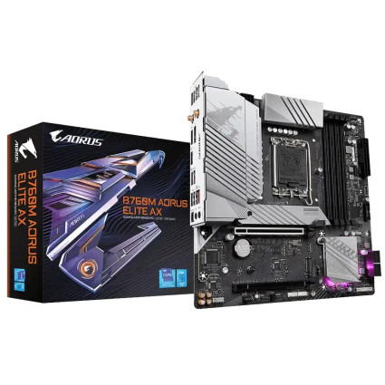 Matična ploča 1700 Gigabyte B760M AORUS ELITE AX DDR5 HDMI/DP/M-2  - 1