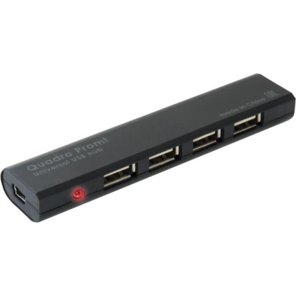 USB Hub 4 port Defender 2-0 Black Quadro Promt  - 1