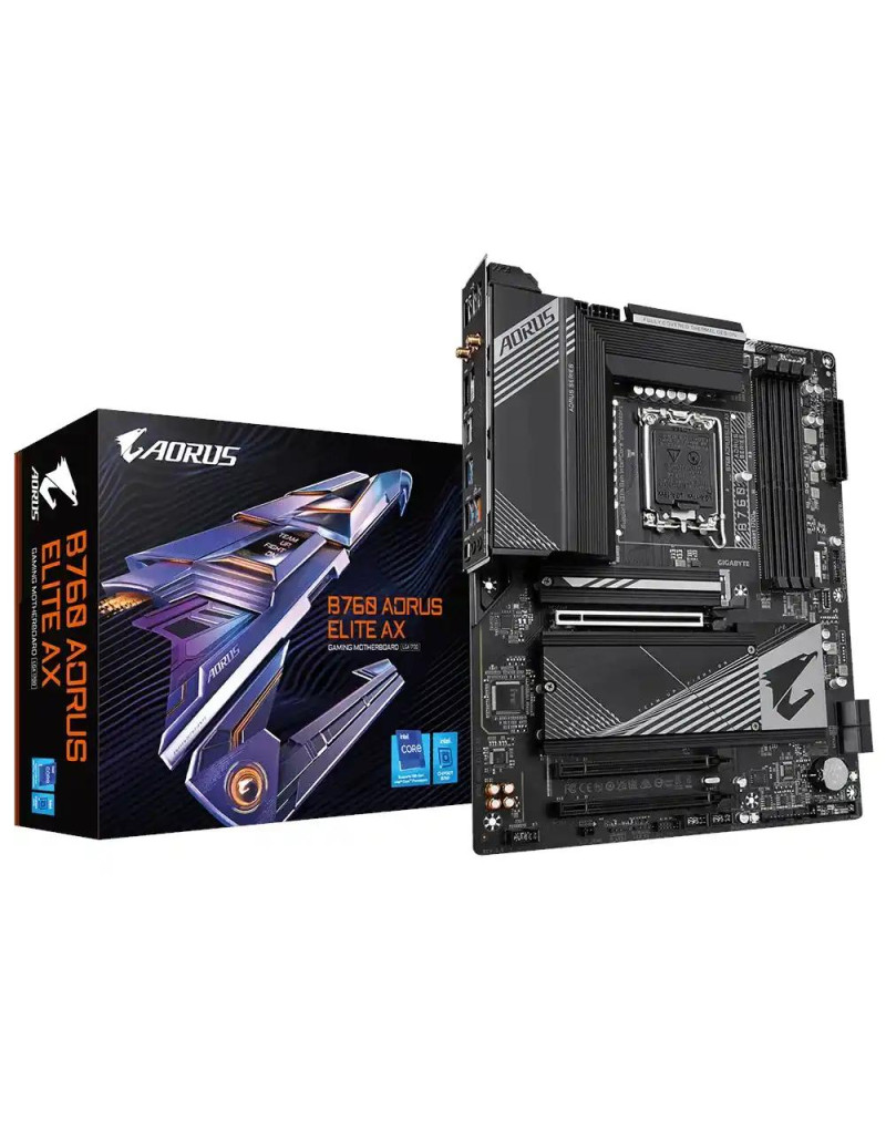 Matična ploča 1700 Gigabyte B760 AORUS ELITE AX  DDR5 HDMI/DP/M-2  - 1