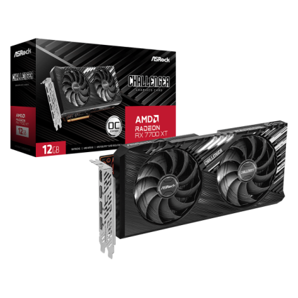 SVGA Asrock Radeon RX 7700 XT Challenger 12G GDDR6 OC, RX7700XT CL 12GO  - 1
