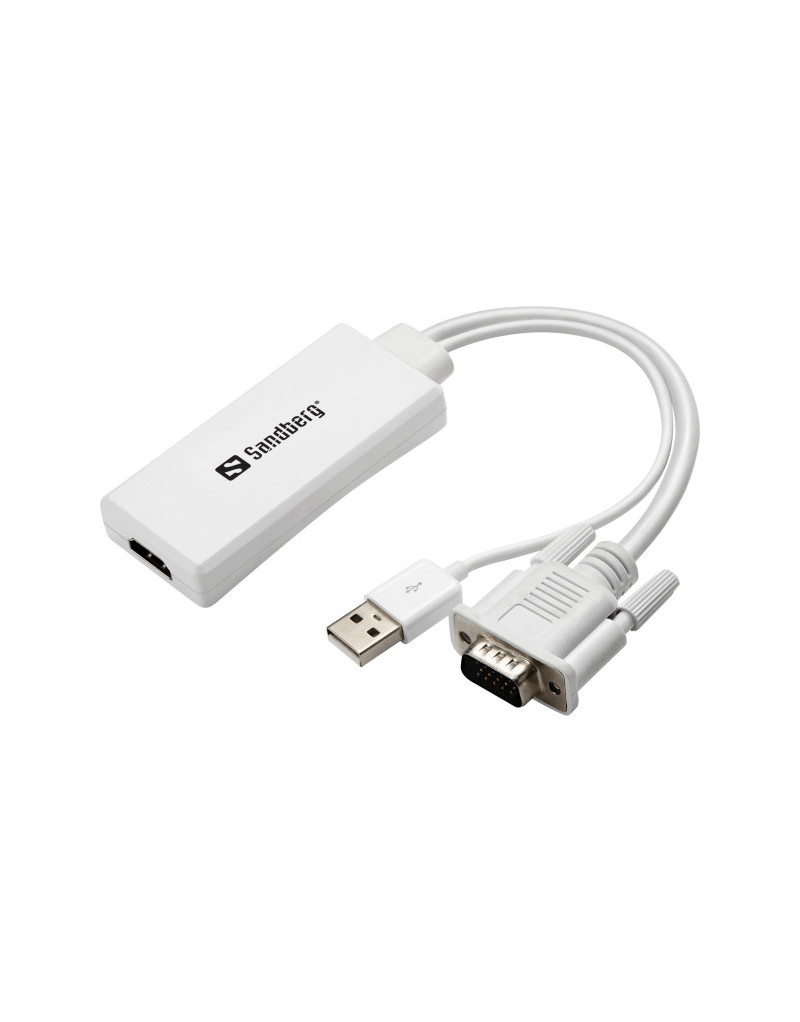 Adapter konverter Sandberg VGA + Audio - HDMI FHD 508-78  - 1