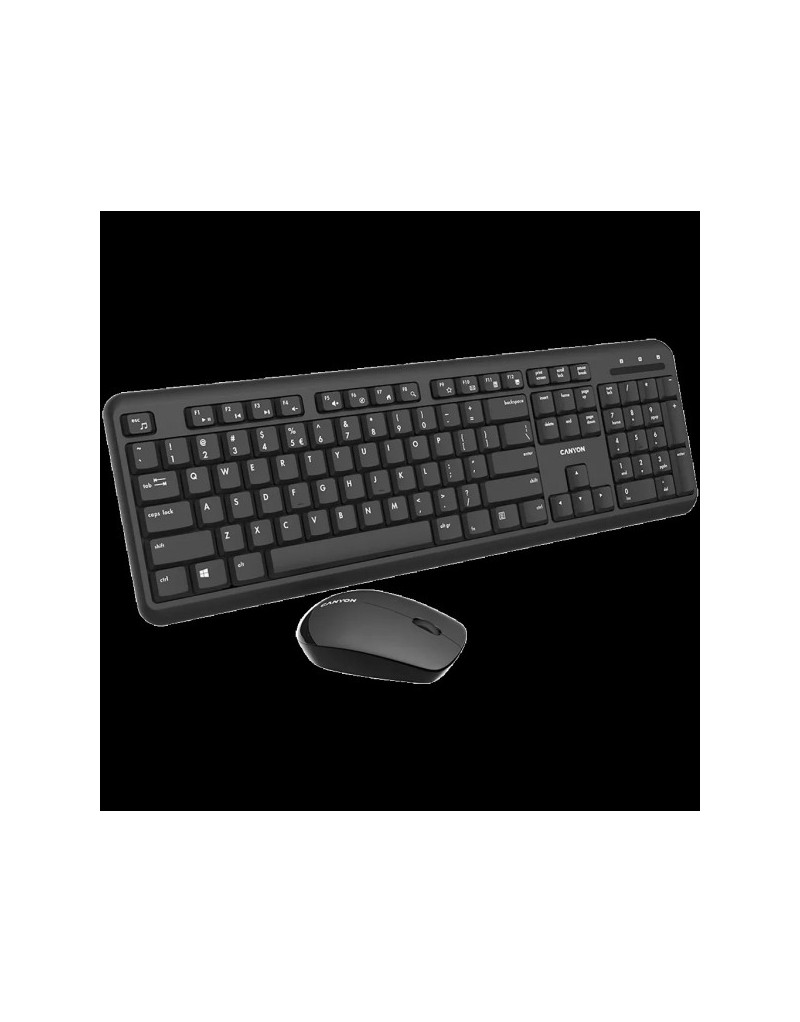 Tastatura+miš Wireless CANYON SET-W20 UK/US Black CNS-HSETW02  - 1