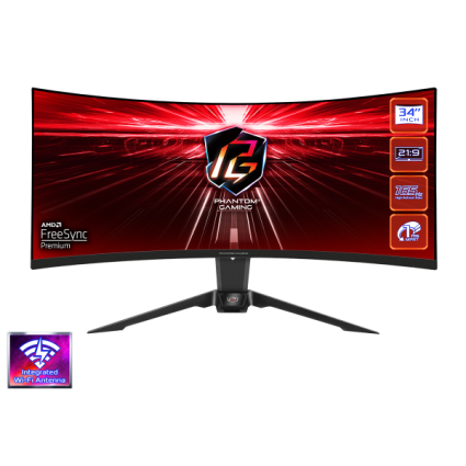 Monitor 34" AsRock PG34WQ15R2B VA 3440x1440/165Hz/1ms/HDMIx2/DP/zvučnici  - 1