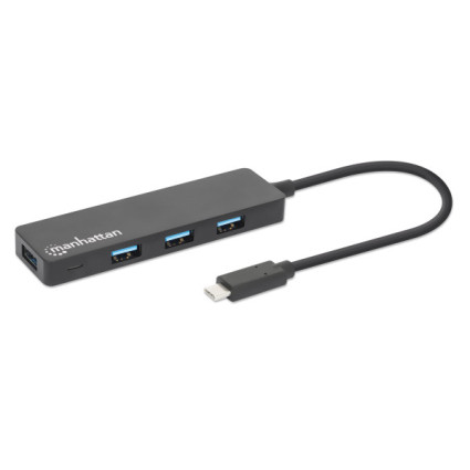 USB-C HUB 4port Manhattan 164924 3.2 G1/5Gbps/Crni  - 1