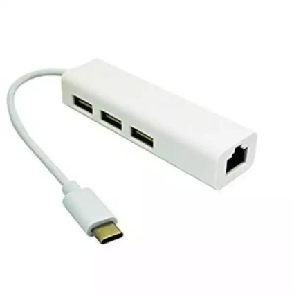 Adapter-konverter USB Tip C 3-1 na 3xUSB LAN GreenCon  - 1