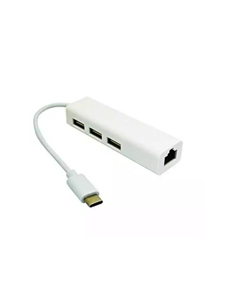 Adapter-konverter USB Tip C 3-1 na 3xUSB LAN GreenCon  - 1