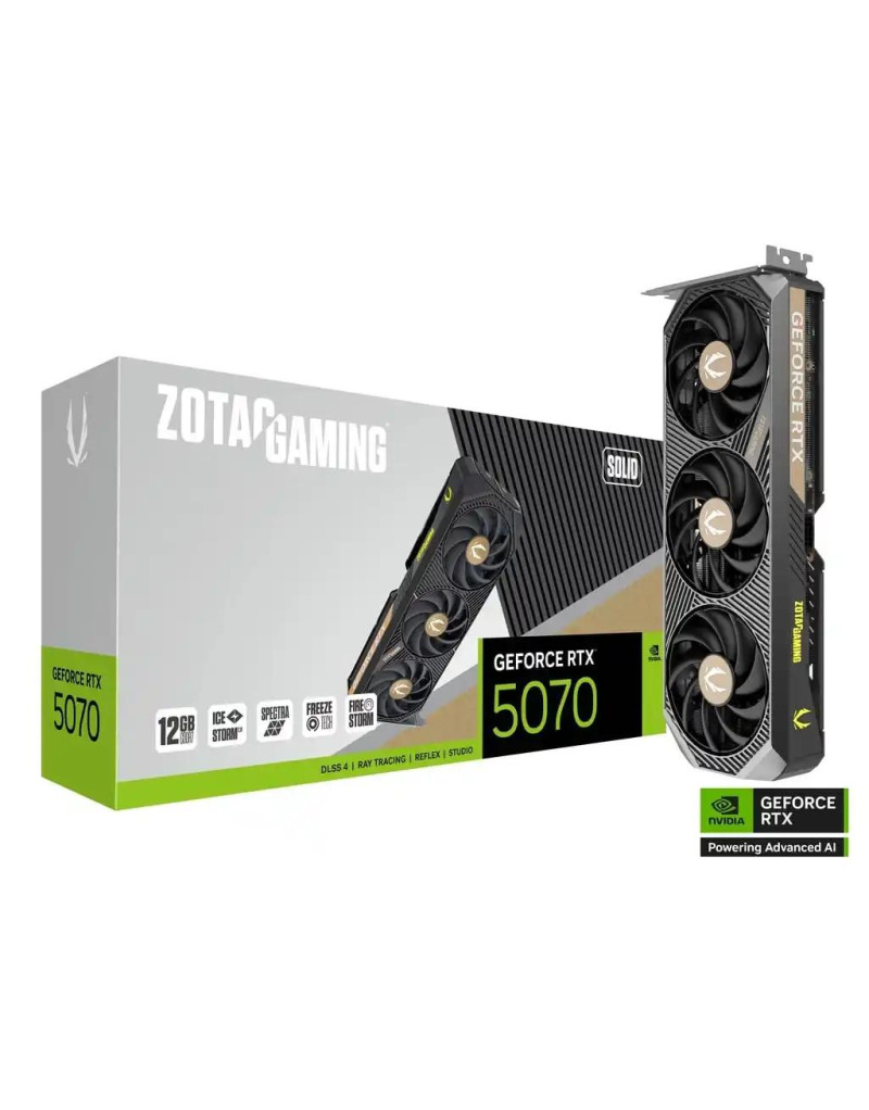 Grafička karta Zotac Gaming Geforce RTX 5070 Solid 12GB DDR7 192 bit 3xDP/HDMI - 1 Grafička karta Zotac Gaming Geforce RTX 5070 Solid 12GB DDR7 192 bit 3xDP/HDMI - 1
