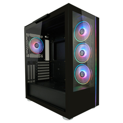 Kuciste LC Power LC-808B-ON  Skylla_X, Midi-ATX Case, black, 4x120mm ARGB fan  - 1