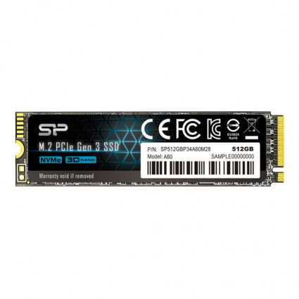SSD M.2 NVMe Silicon Power A60 Gen.3 512GB, SP512GBP34A60M28  - 1