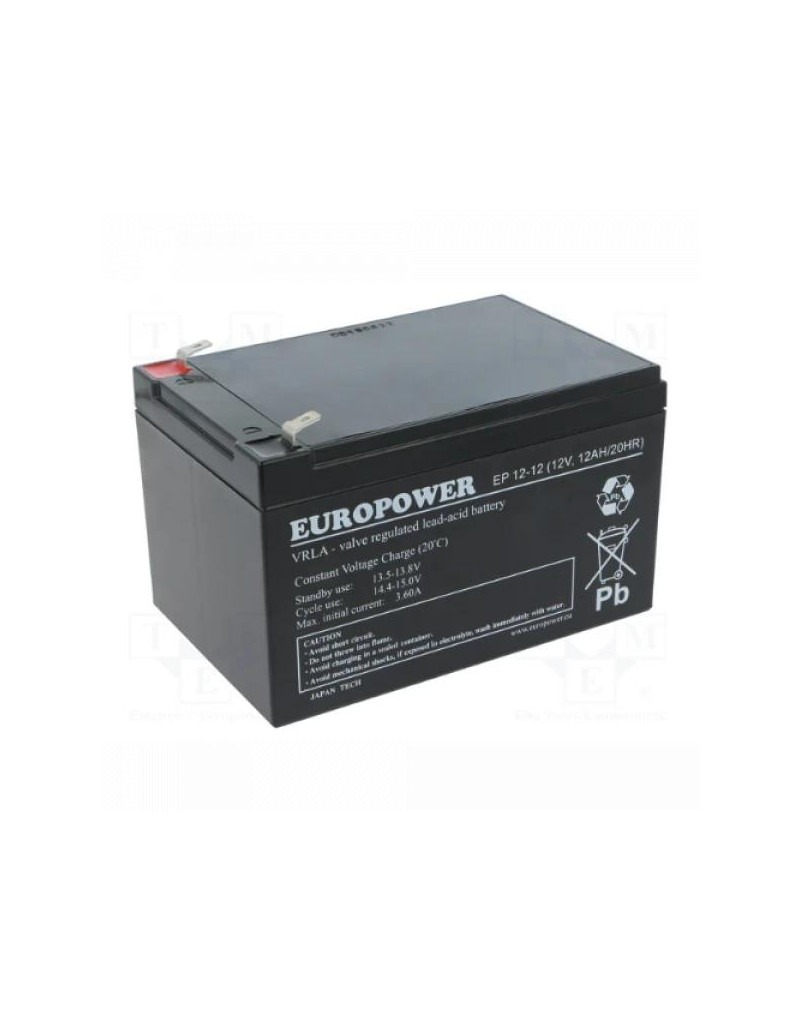 Baterija za UPS EuroPower ES12-12A 12V 12Ah - 1 Baterija za UPS EuroPower ES12-12A 12V 12Ah - 1