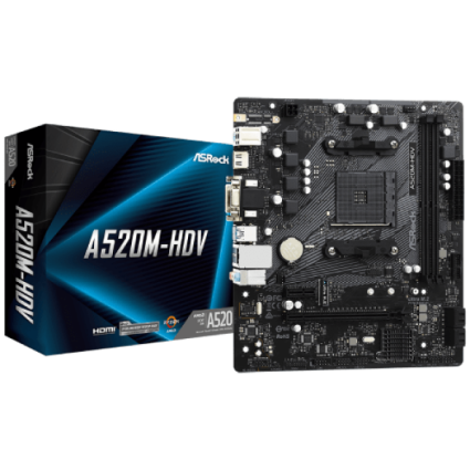 MB AM4 ASRock A520M-HDV 90-MXBE50-A0UAYZ  - 1