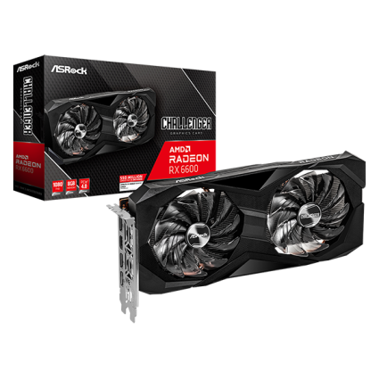 SVGA Asrock Radeon RX6600 Challenger D 8GB GDDR6, RX6600 CLD 8G  - 1