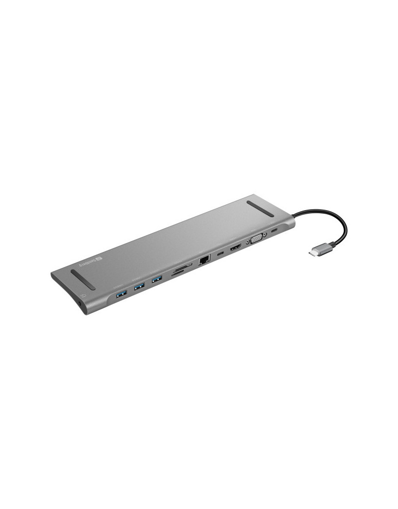 Docking station Sandberg 10in1 USB-C - HDMI/VGA/LAN/3xUSB 3.0/USB C 136-31  - 1