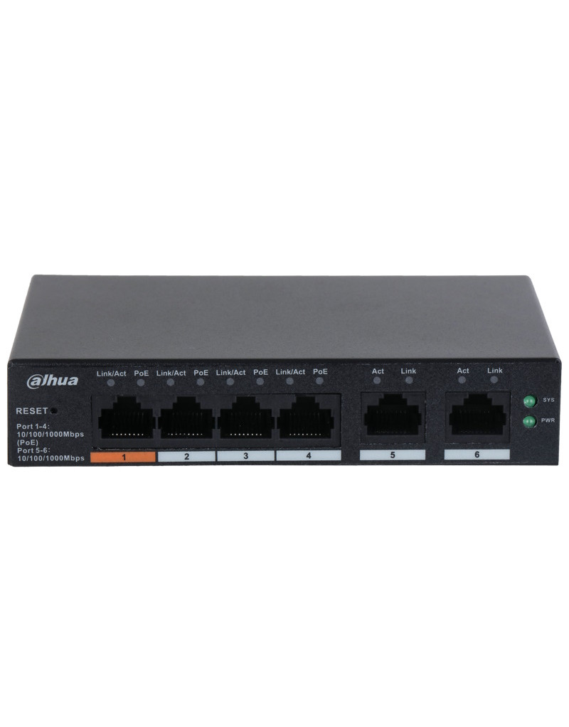 CS4006-4GT-60 6-Port Cloud Managed Desktop Gigabit Switch with 4-Port PoE DAHUA - 1