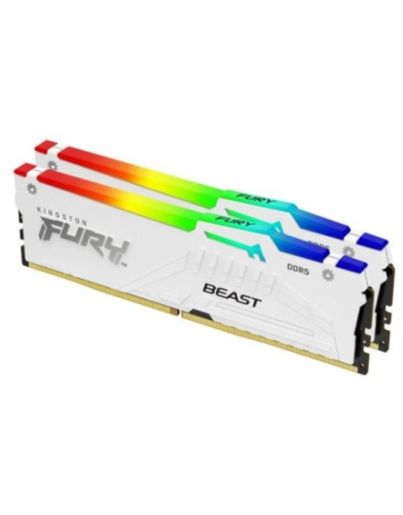 DIMM DDR5 32GB (2x16GB kit) 6000MT/s KF560C36BWE2AK2-32 FURY Beast RGB White EXPO KINGSTON - 1