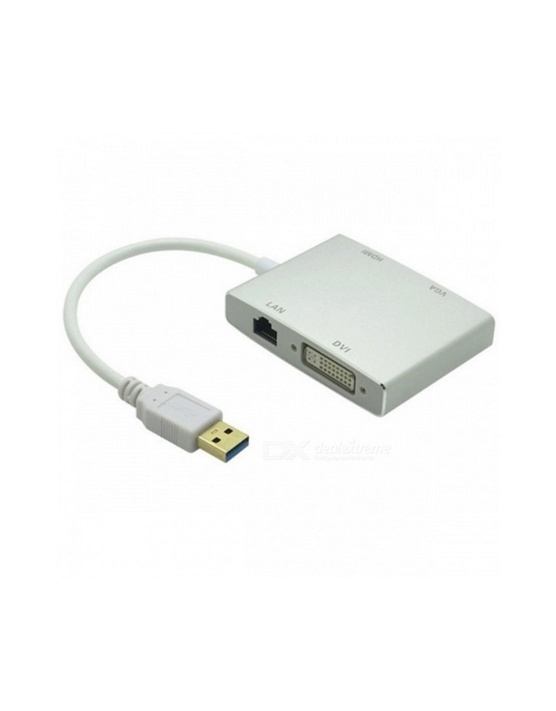 Adapter-konvertor USB 3.0 na HDMI + VGA+DVI + RJ45 FAST ASIA - 2