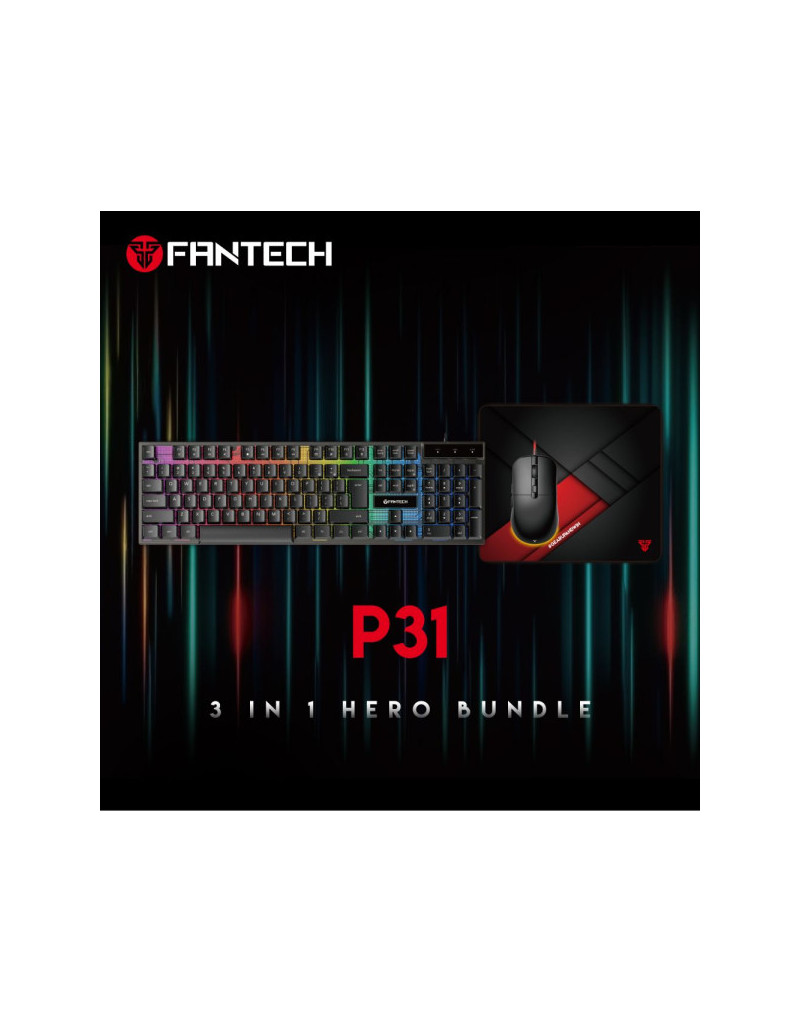 Tastatura + miš + podloga USB Fantech P31 Hero 3u1 crna - 1 Tastatura + miš + podloga USB Fantech P31 Hero 3u1 crna - 1