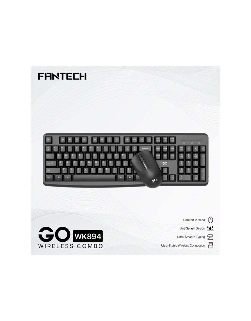 Tastatura + Mis Wireless Fantech WK-894 US crna - 1 Tastatura + Mis Wireless Fantech WK-894 US crna - 1