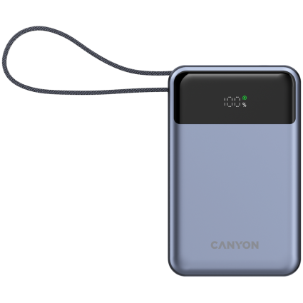 CANYON power bank OnPower 600 built-in cable 20000 mAh PD65W Dark Grey  - 1