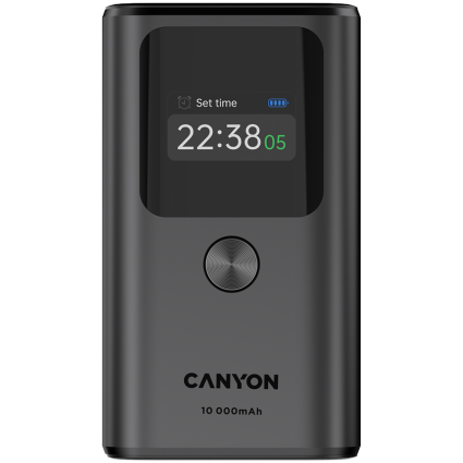 CANYON power bank OnPower 130 TFT 10000 mAh PD30W Dark Grey  - 1