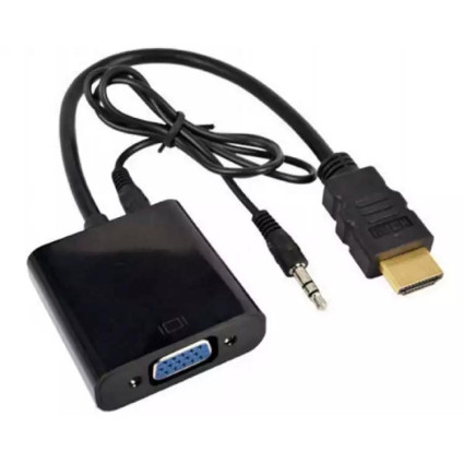 Adapter HDMI M - VGA F + 3-5mm M/F  - 1