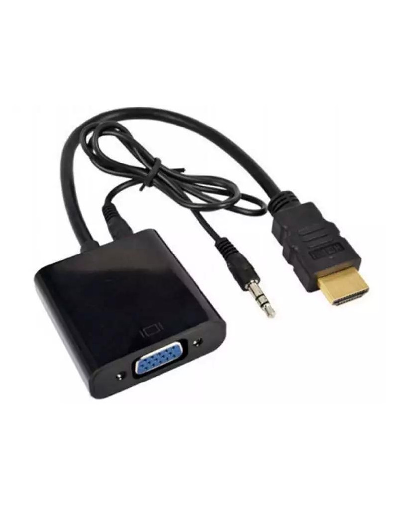 Adapter HDMI M - VGA F + 3-5mm M/F  - 1