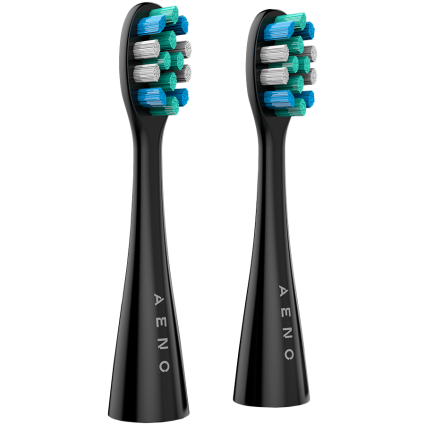  AENO Replacement toothbrush heads, Black, Dupont bristles, 2pcs in set  for...  - 1