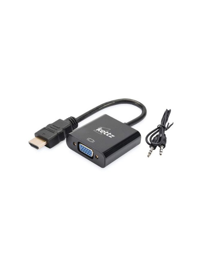 Adapter Kettz HV-5500 HDMI-VGA M/F + audio  - 1