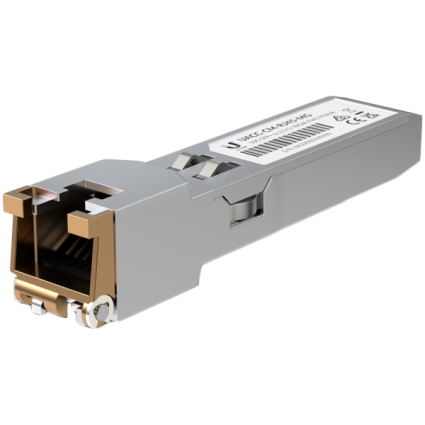  Ubiquiti UACC-CM-RJ45-MG SFP+ to RJ45 adapter, 1/2 5/5/10 GbE is a RJ45...  - 1