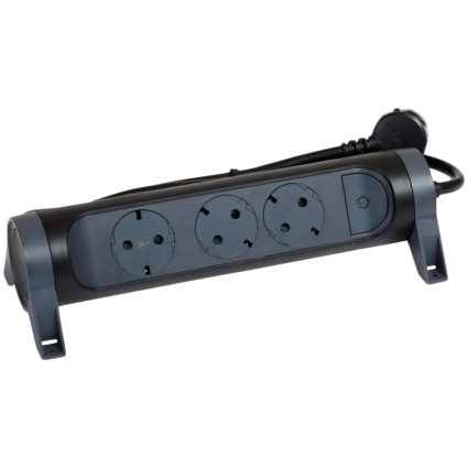  Multi-outlet extension with 3 flush 2P+T sockets with Schuko standard, 16A,...  - 1