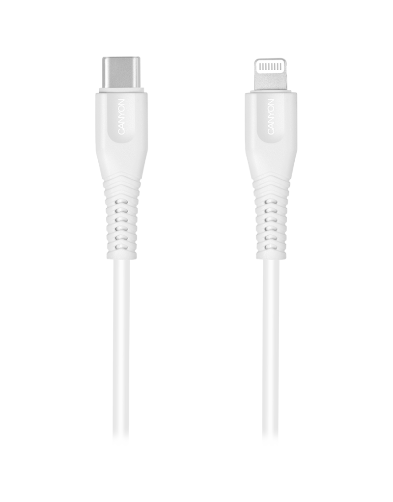 CANYON cable MFI-4 Type-C to Lightning 1 2m White  - 1