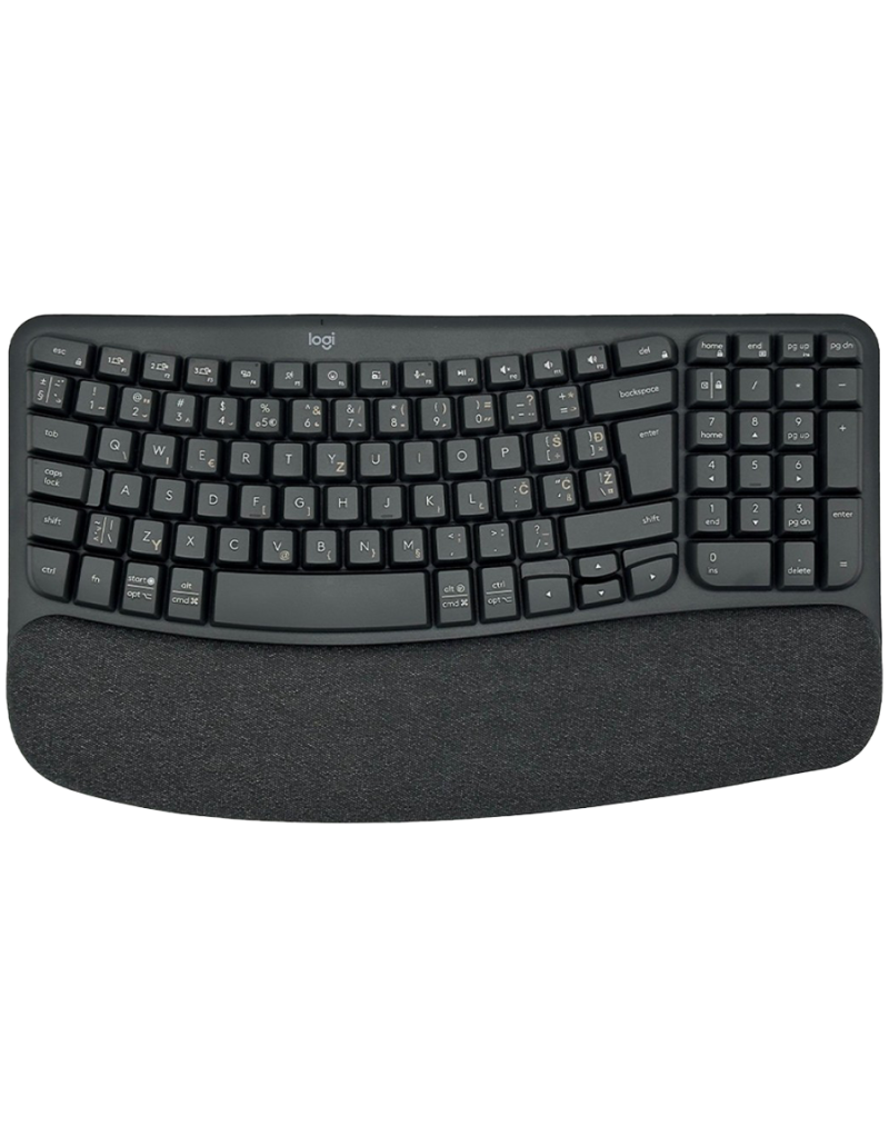 LOGITECH Wave Bluetooth ergonomic keyboard - GRAPHITE - US INT'L - 1 LOGITECH Wave Bluetooth ergonomic keyboard - GRAPHITE - US INT'L - 1