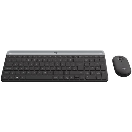 LOGITECH Slim Wireless Keyboard and Mouse Combo MK470 - GRAPHITE - HRV-SLV -...  - 1
