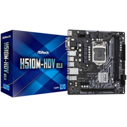 ASROCK Main Board Desktop H510M-HDV  H510, S1200, 2xDDR4, 1xPCIe 4 0x16, 1xPCIe 3 0x1, 4xSATA3, 4xUSB3 2 Gen1, VGA, DVI-D, HDMI,