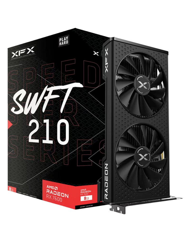 XFX SPEEDSTER SWFT210 RADEON RX7600 CORE Gaming Graphics Card with 8GBGDDR6 HDMI... - 1 XFX SPEEDSTER SWFT210 RADEON RX7600 CORE Gaming Graphics Card with 8GBGDDR6 HDMI... - 1