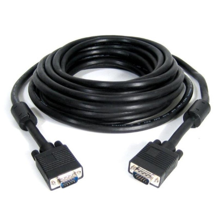 Kabl VGA D-sub M/M 10m HQ feritno jezgro crni E-GREEN - 1