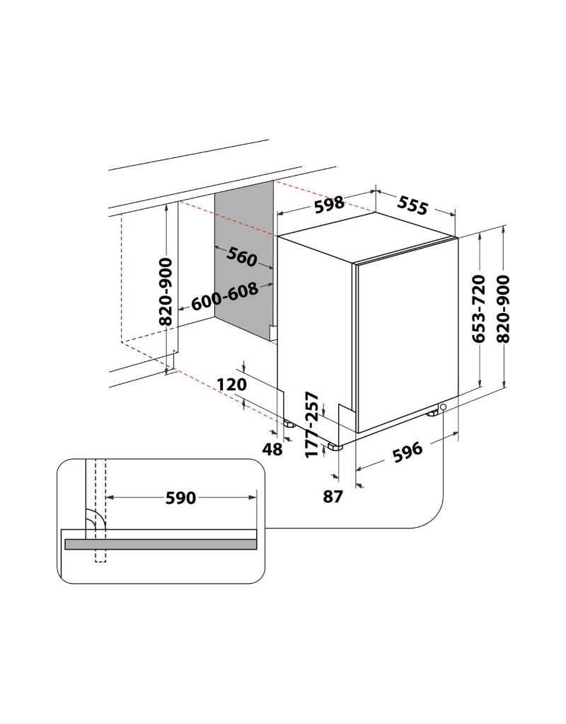 WI 7020 P ugradna mašina za pranje sudova WHIRLPOOL - 1