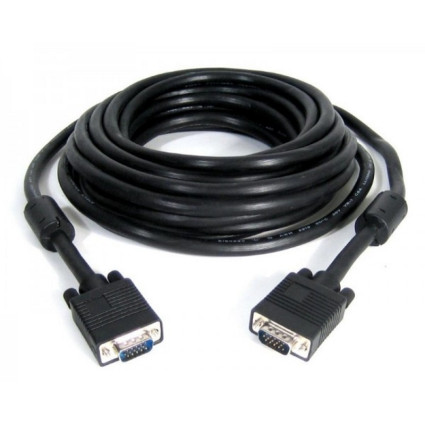 Kabl VGA D-sub M/M 20m HQ feritno jezgro crni E-GREEN - 1