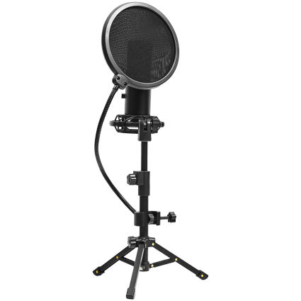  LORGAR Voicer 721, Gaming Microphone, Black, USB condenser microphone with...  - 1
